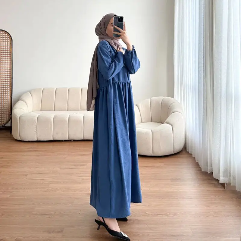 BAVIN MIDI DRESS CRINKLE AIRFLOW POLOS BALENA DRES WANITA MUSLIM CRINCLE PREMIUM 5