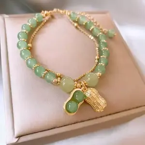 Gelang Tangan Manik Manik Giok Keberuntungan Gelang Tangan Motif Kacang