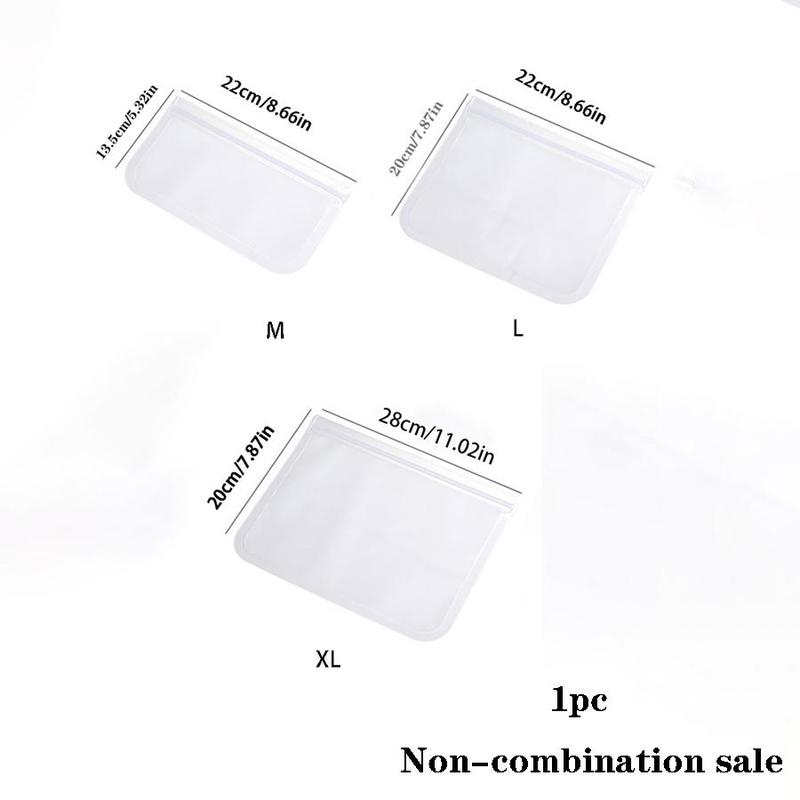 Reusable Food Storage Bag, 1 Count Refrigerator Sealed Bag, Transparent Preserving Container for Home Kitchen 1