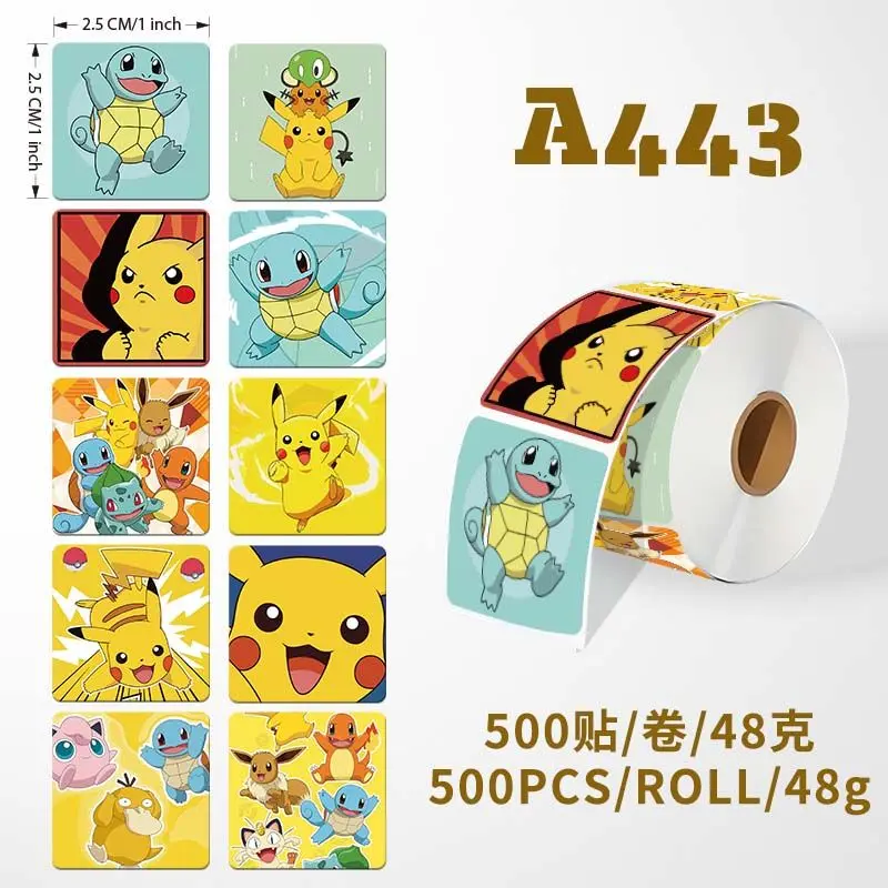 1500 stickers cartoon Pikachu Jenny turtle roll roll stickers anime ...