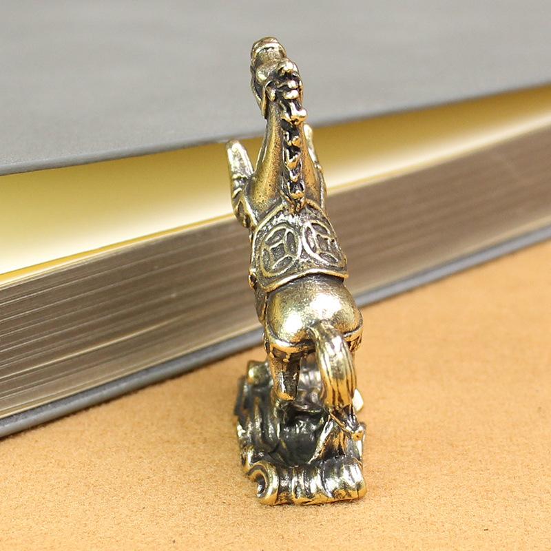 Product Introduction of Solid Brass Horse Ornament Brass Solid Brass Fortune Horse Desktop Craft Decoration Antique Old Brass Small Gift Ancient Five Emperors Immediately Win Money Adornment Small Copper Handicrafts 4