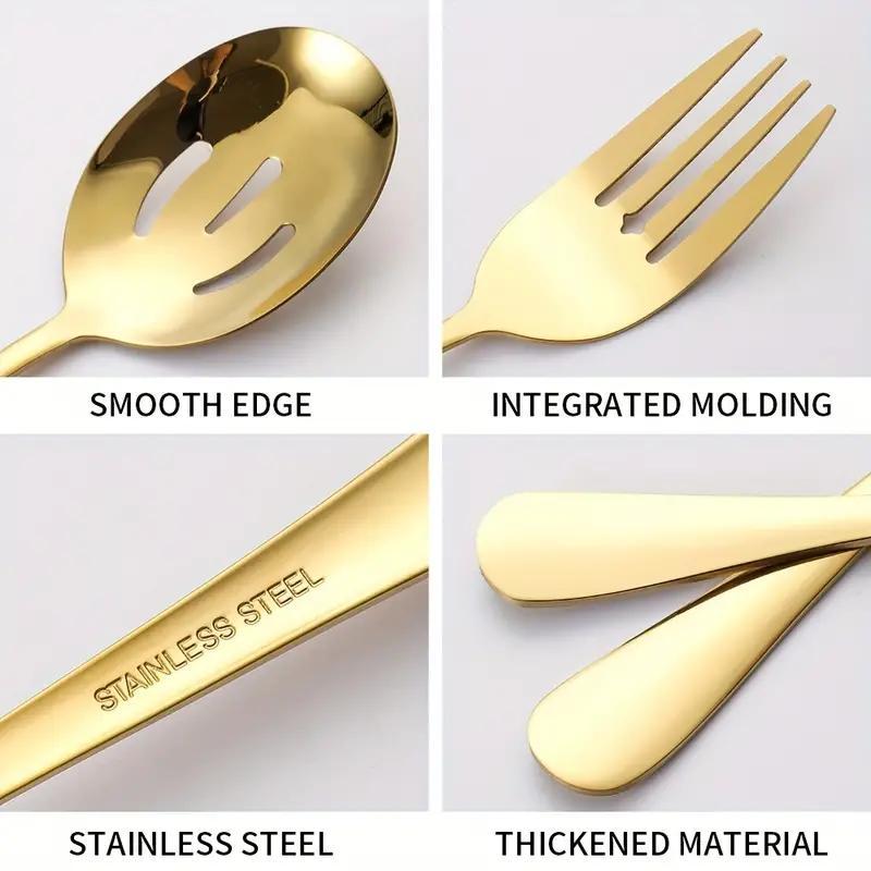 Product Introduction of Stainless Steel Tableware Set, 6/7 Counts/set  Including Spoons & Fork & Butter Knife & Cake Spatula, Home Kitchen Dinning Room Supplies 2