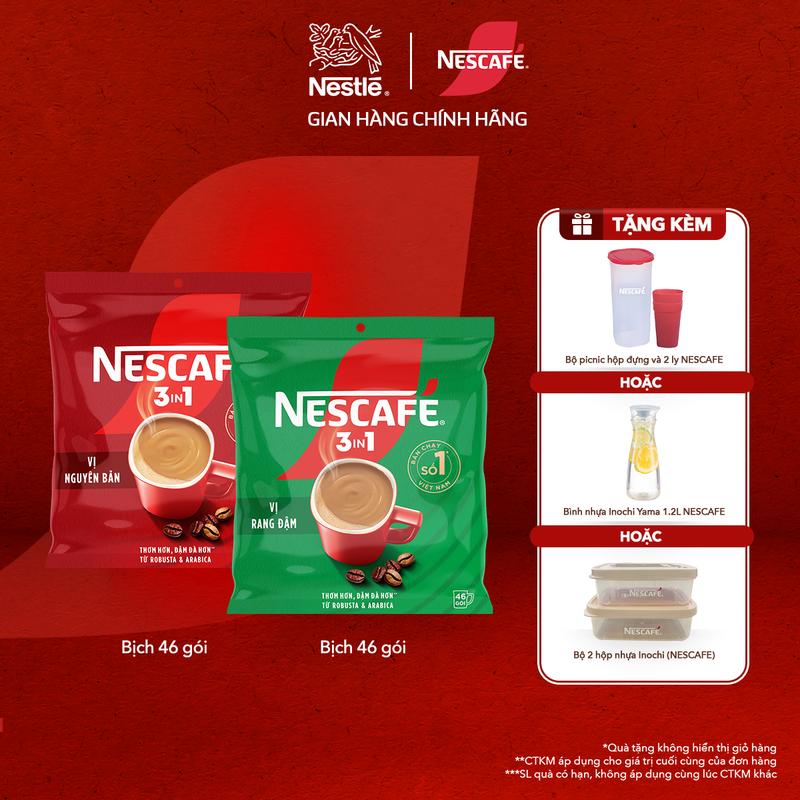 Nestlé VN Combo 2 Bịch Cà Phê Hòa Tan Nescafé vị Nguyên Bản + Bịch Cà Phê Nescafé vị Rang đậm