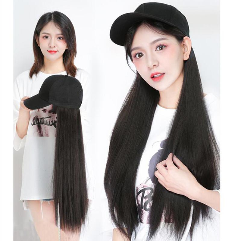 Rambut Palsu Topi, Gaya Lurus Panjang, Warna Coklat Alamiah, - TikTok ...