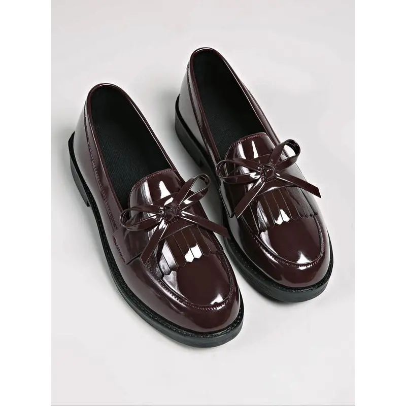 Women's Classical Solid Color Bow Decorated Loafers, Fashionable PU Leather Shoes for Daily Wear, Lightweight Breathable Comfortable Shoes for Women & Girls 1