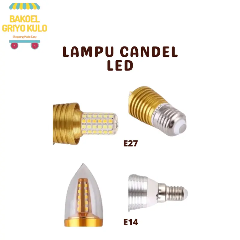 LAMPU CANDEL LED BOHLAM CANDEL SMD 5WATT E14 E27 PUTIH KUNING TERANG BAGUS LAMPU PIJAR CANDLE HEMAT ENERGI 3
