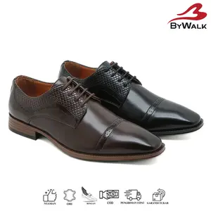 BYWALK ROGER3 Sepatu Formal Pria Pantofel Resmi Oxford Kantoran Kerja Hitam