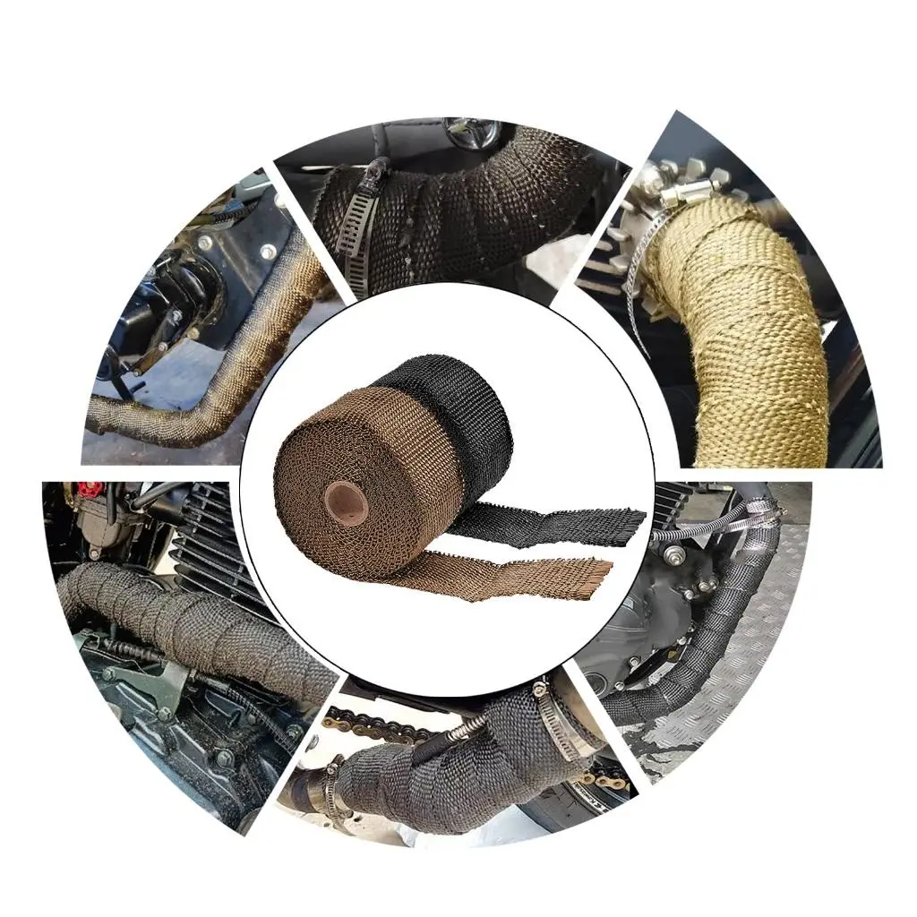 MOTUS 5M/10M Exhaust Pipe Heat Wrap Resistant Downpipe Thermal Wrap ...