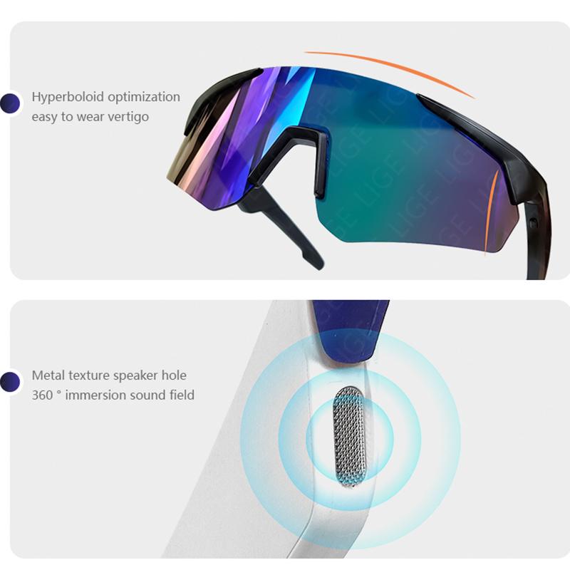 Bluetooth Smart Glasses Polarized Sports Glasses With Headphones UV Protection for Women Men Cycling Sunglasses for Android iOS - Image 2