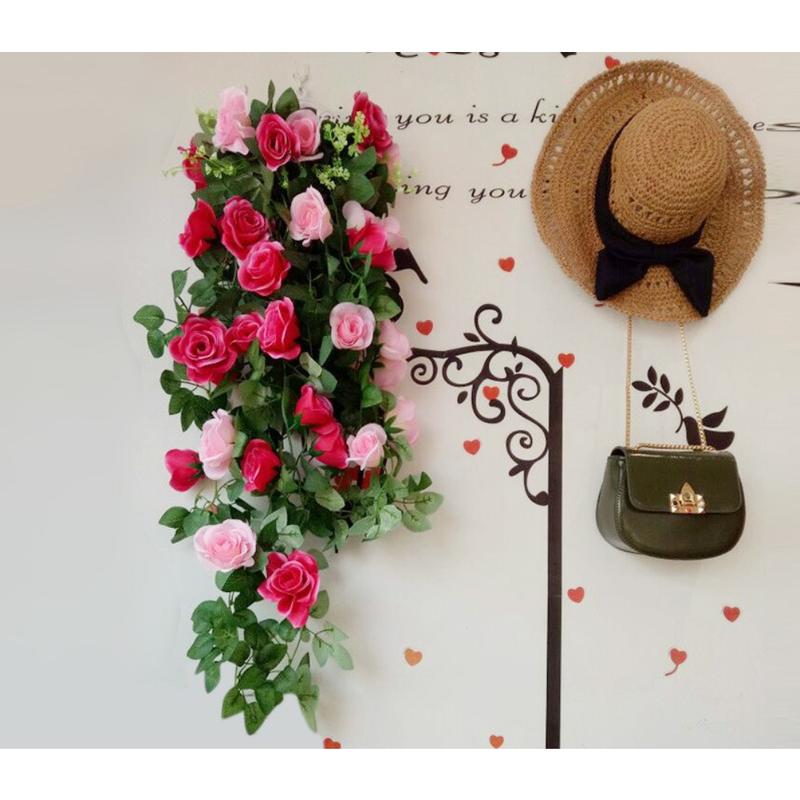 Product Introduction of Artificial Hanging Flowers Fake Rose Vine Hanging Plants Faux Flowers for Wall Bedroom Wedding Garden Indoor Outdoor Decoration 9