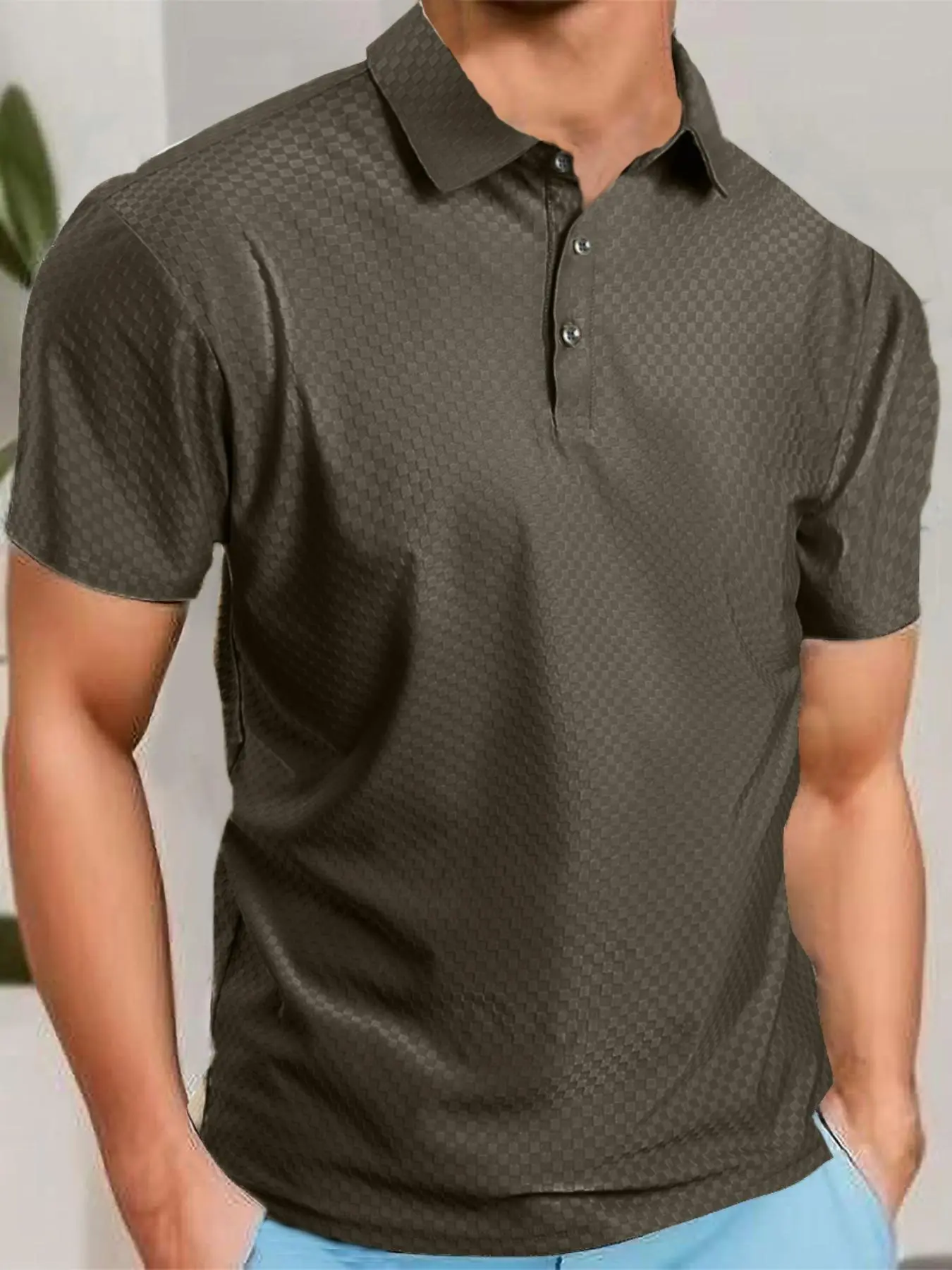 Men's Regular Fit Solid Color Polo Shirt, Casual Short Sleeve Collared Top for Summer, Fashion Men's Clothes for Daily Wear