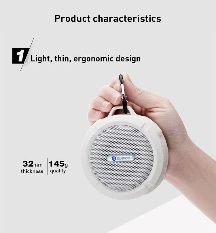 Product Introduction of 2025 Speaker Bluetooth Waterproof Big Sound Suction Cup Wireless TF card Shower Portable  Stereo Mini Audio Subwoofer HD Sound with iOS Android 12