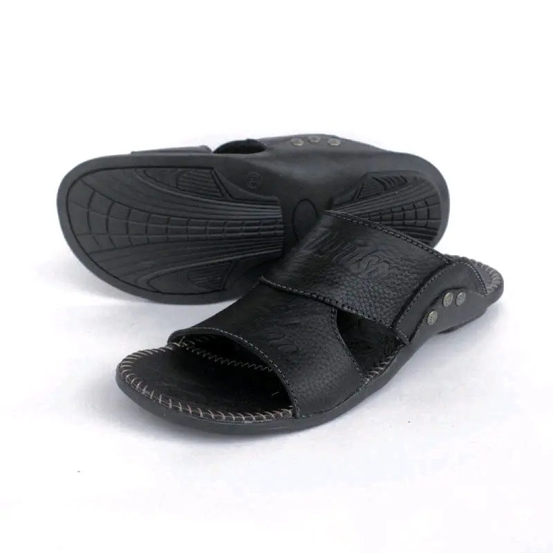 Sandal Slop Kulit Sapi Asli Hurley Davidson 0