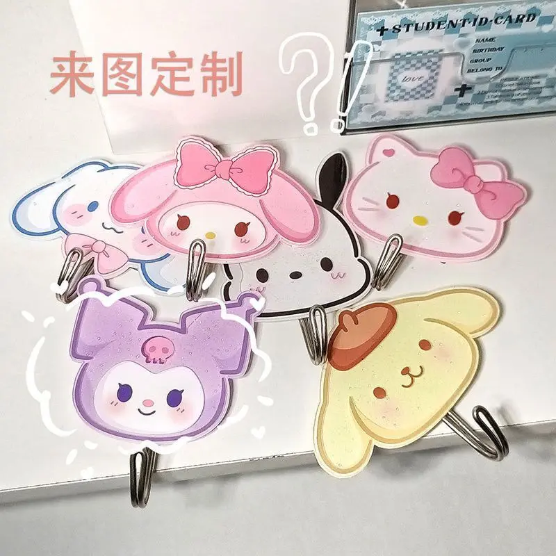 Móc Dễ Thương, Chất Liệu Acrylic, Tùy Chỉnh, Hoạt Hình Hoạt Hình, Nhập Khẩu, Cửa Sau, Không Dấu Vết, Thích Hợp Cho Phòng Tắm, Móc, Không Cần Đục Lỗ, Tuyệt Vời Làm Quà Tặng