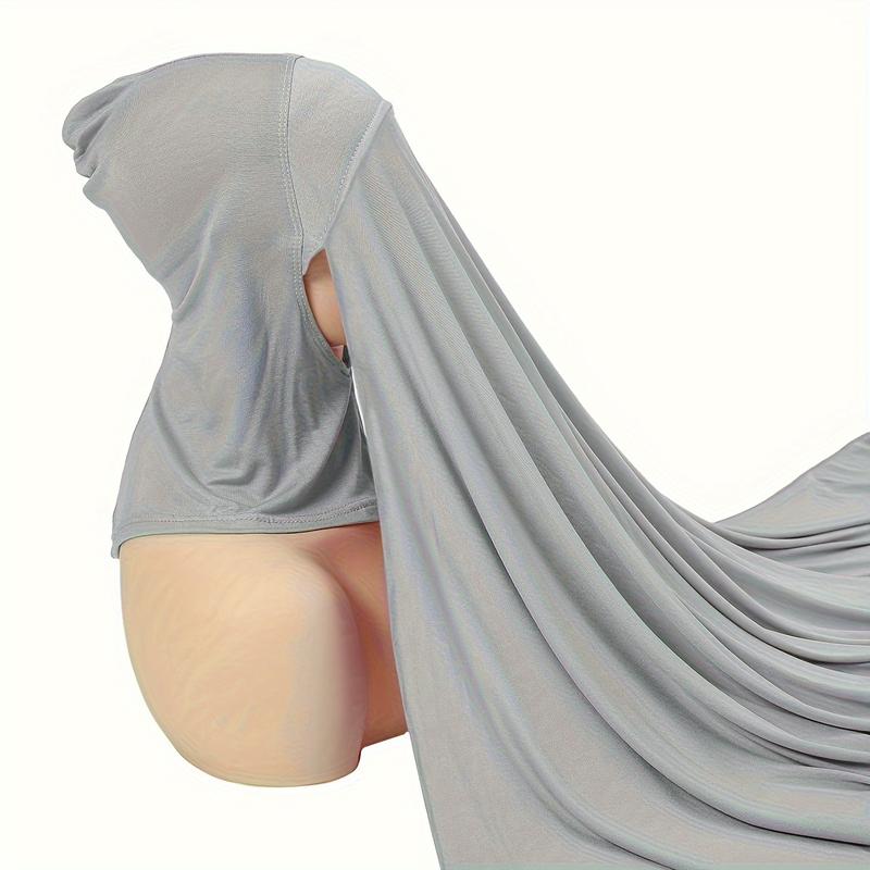 Solid Color Convenient Hijab With Modal Pullover Hijab Thin Breathable Instant Hijab Scarf 2 In 1 Integration Casual Sunscreen Elastic Head Wrap 7