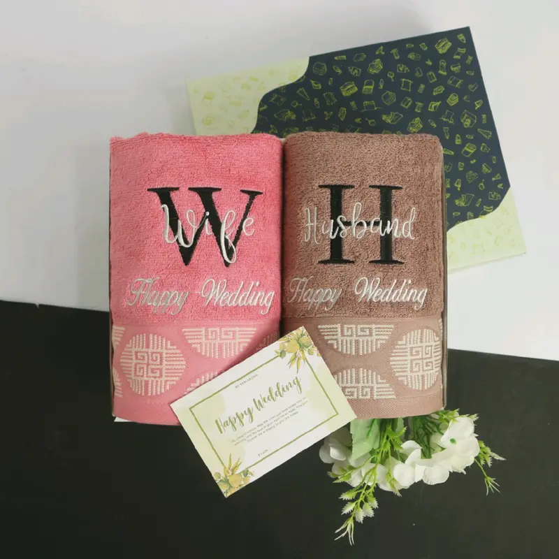 Handuk Couple Design Angsa Wedding Lembut Hadiah Pernikahan Seserahan Pernikahan 5