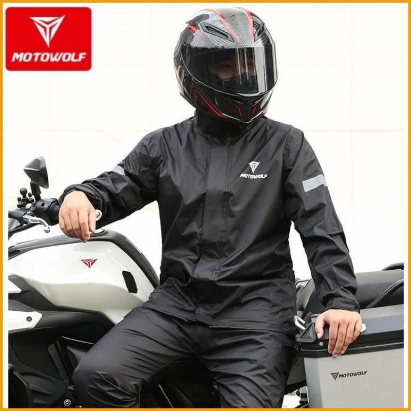 Product Introduction of 【Practical】 raincoat for Motorcycle  Motorcycle Terno Raincoat TOSEEK Waterproof rainy Rainsuit Rainwear Jacket Pants Set Reflective raincoat With Reflector raincoat for child raincoat for adult 0