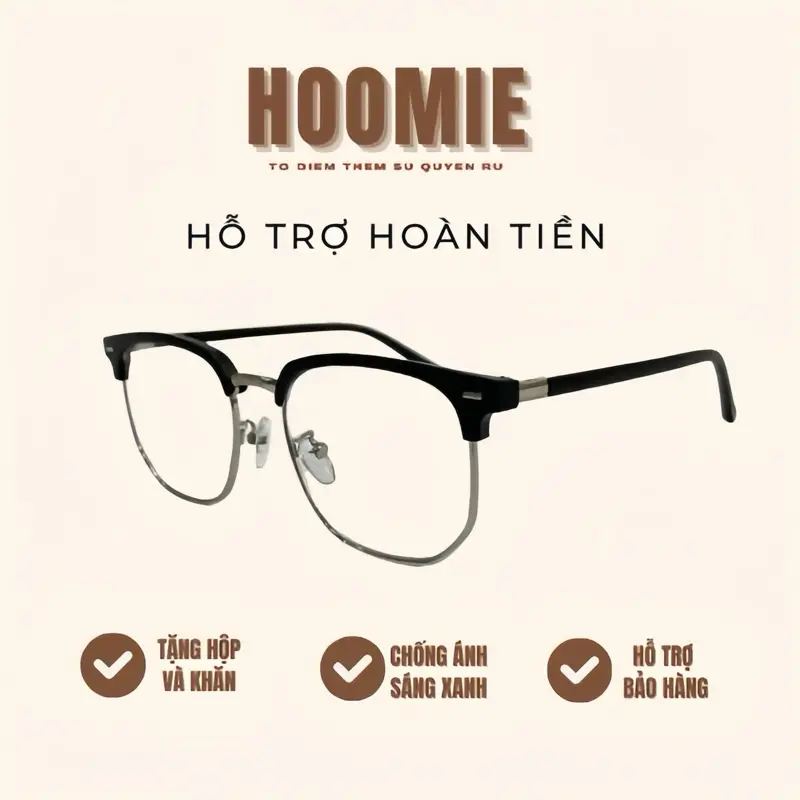 Kính mắt nam nữ gọng sắt đổi màu Unisex nhà HOOMIE KGS00 - 02 màu cực mê - Voi, Mắt Kính