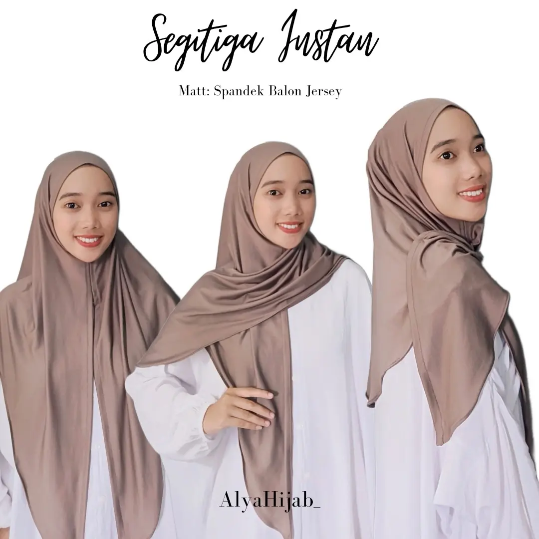 AlyaHijab_ Paket Bundling 3Pcs Segitiga Instan Malay Jersey Boleh Pilih Warna
