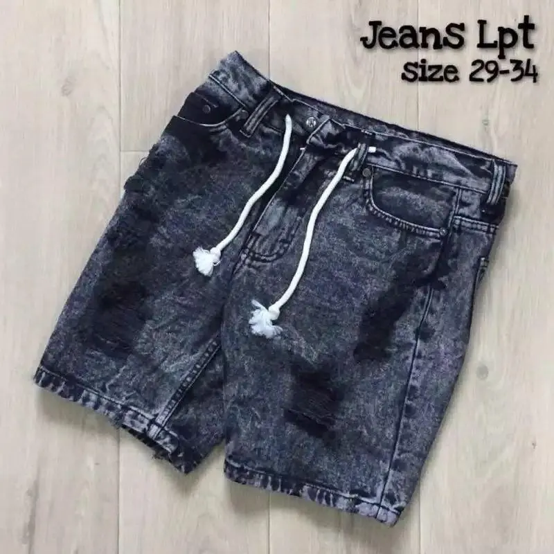 Celana Jeans Pendek Sobek Pria Tembus Nyaman  Tebal