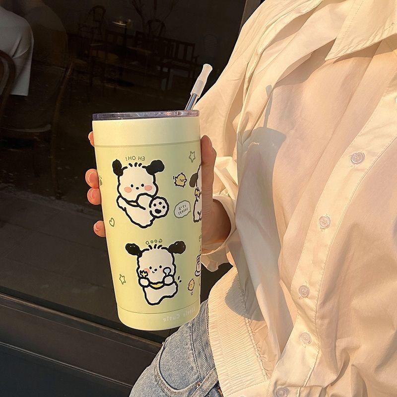 Product Introduction of Cốc Thép Không Gỉ 304, Sanrio Pacha Dog Winnie The Pooh Cup Ins, Cốc Sử Dụng Kép, Có Ống Hút, Ưa Nhìn 3