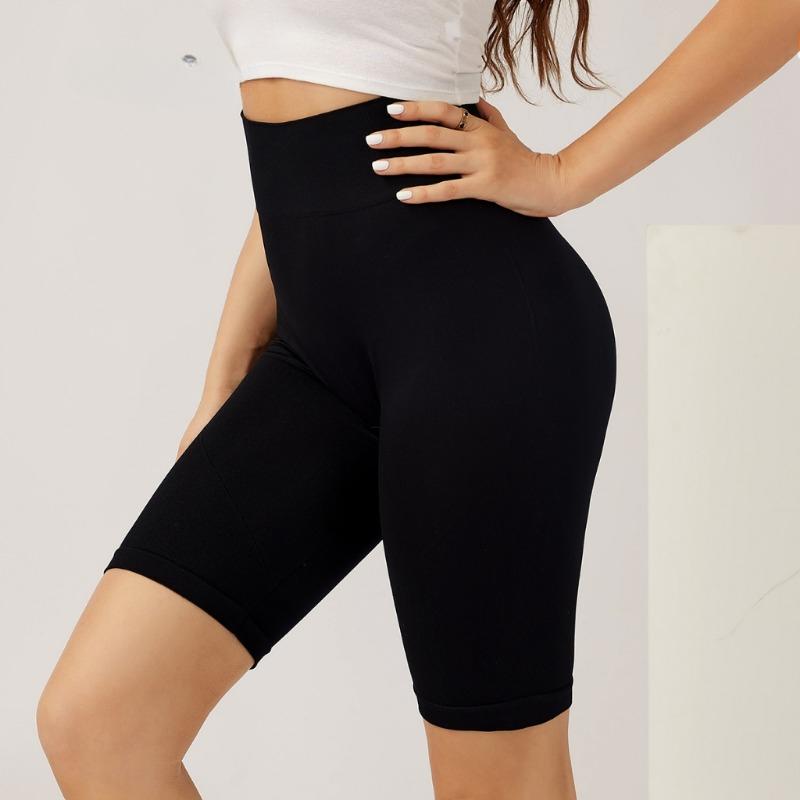 Product Introduction of Sporty Plain High Waist Basic Sport Cycling Shorts for Woman L004015 4