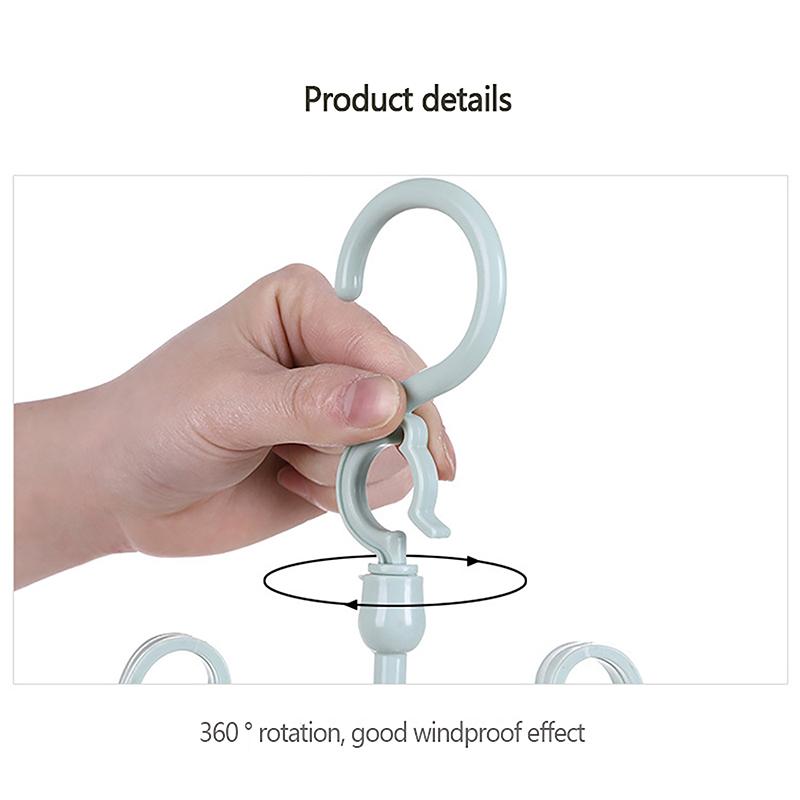 Product Introduction of Multifunctional Shoes Drying Hanger Drying Rack Windproof Rotatable Balcony Scarf Necktie Shoe Hanging For Home Storage Organize 13