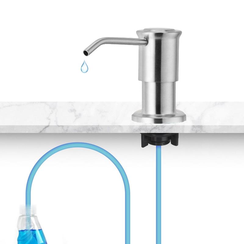 Universal Soap Dispenser, 1 Count Stainless Steel Rotatable Liquid Dispenser, Kitchen Sink Soap Dispenser 0