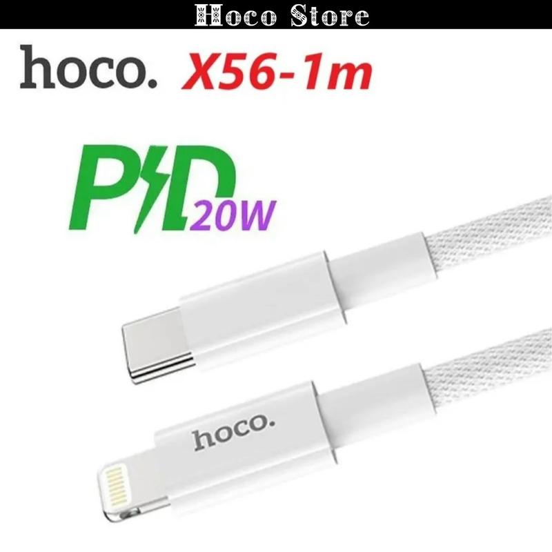 Cáp Sạc Nhanh Bọc Dù Hoco X56 Hoco,Sạc Nhanh 20W Chân TypeC To Lightning Cho iPhone 8 / X / XS / XSmax / 11 / 12 / 13 / 14 Series, Cáp Bện Dù Bền Bỉ, Chống Rối , Chống Gẫy Gập - Cáp Sạc X56 Chính Hãng Hoco,BH 12 Tháng. Sạc Điện Thoại Phụ Kiện