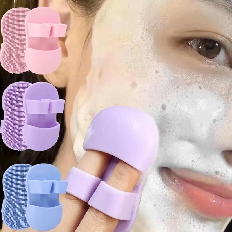 Cọ làm sạch da mặt - Bàn chải Massage ngón tay Mini - Silicon, linh hoạt, mềm mại, tái sử dụng