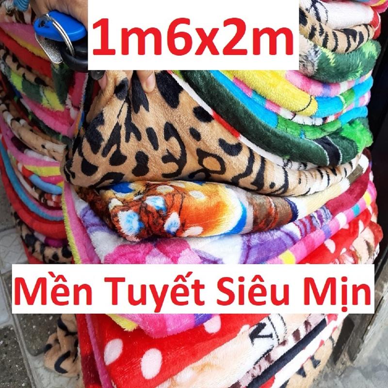 [Lông Siêu Mịn] Mền Tuyết Mịn Mát, Chăn Kích Thước 1m6x2m Họa Tiết Đẹp 1