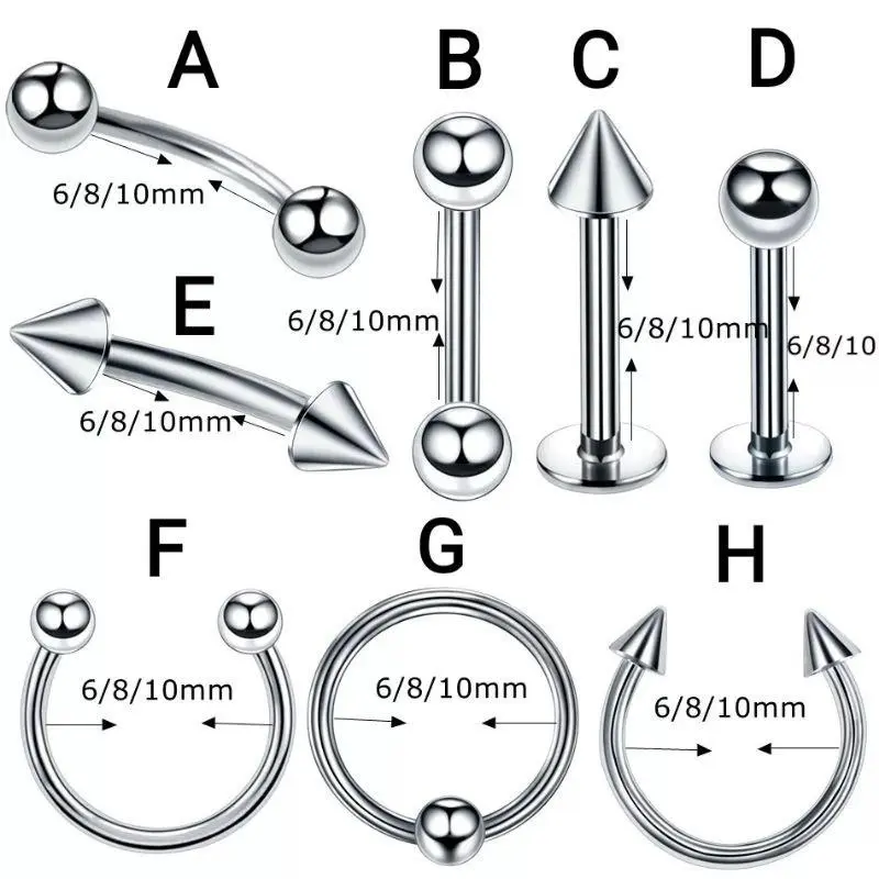 Body piercing putih-anting bibir-anting alis-anting helix-anting barble tragus bisa COD harga per 1 pics