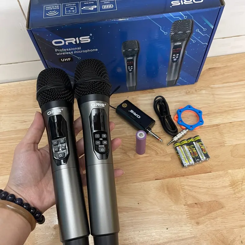 Micro không dây 0ris SM213A chỉnh EQ, chỉnh eco trên thân mic UHF (không dây) 0