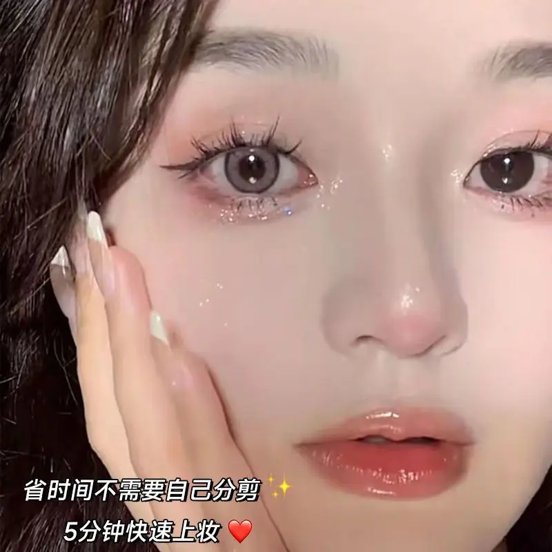 Lông Mi Giả, Bộ Ba MengJieShangPin, Mô Phỏng Tự Nhiên, Cụm Đơn, Chia Vạch, Ghép, Lông Mi Truyện Phim Hoạt Hình Trang Điểm Cosmetic