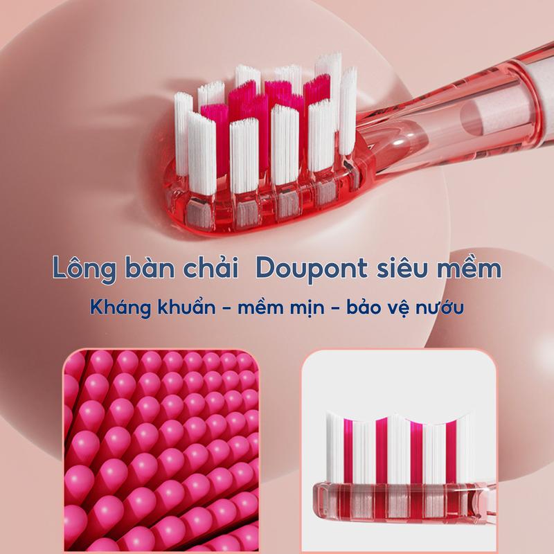 Bàn chải điện trẻ em treVi Kids đầu lông bàn chải mềm mại an toàn cho bé [BẢO HÀNH 12 THÁNG] + Qùa tặng bí mất bàn  chải banchai  dien 5