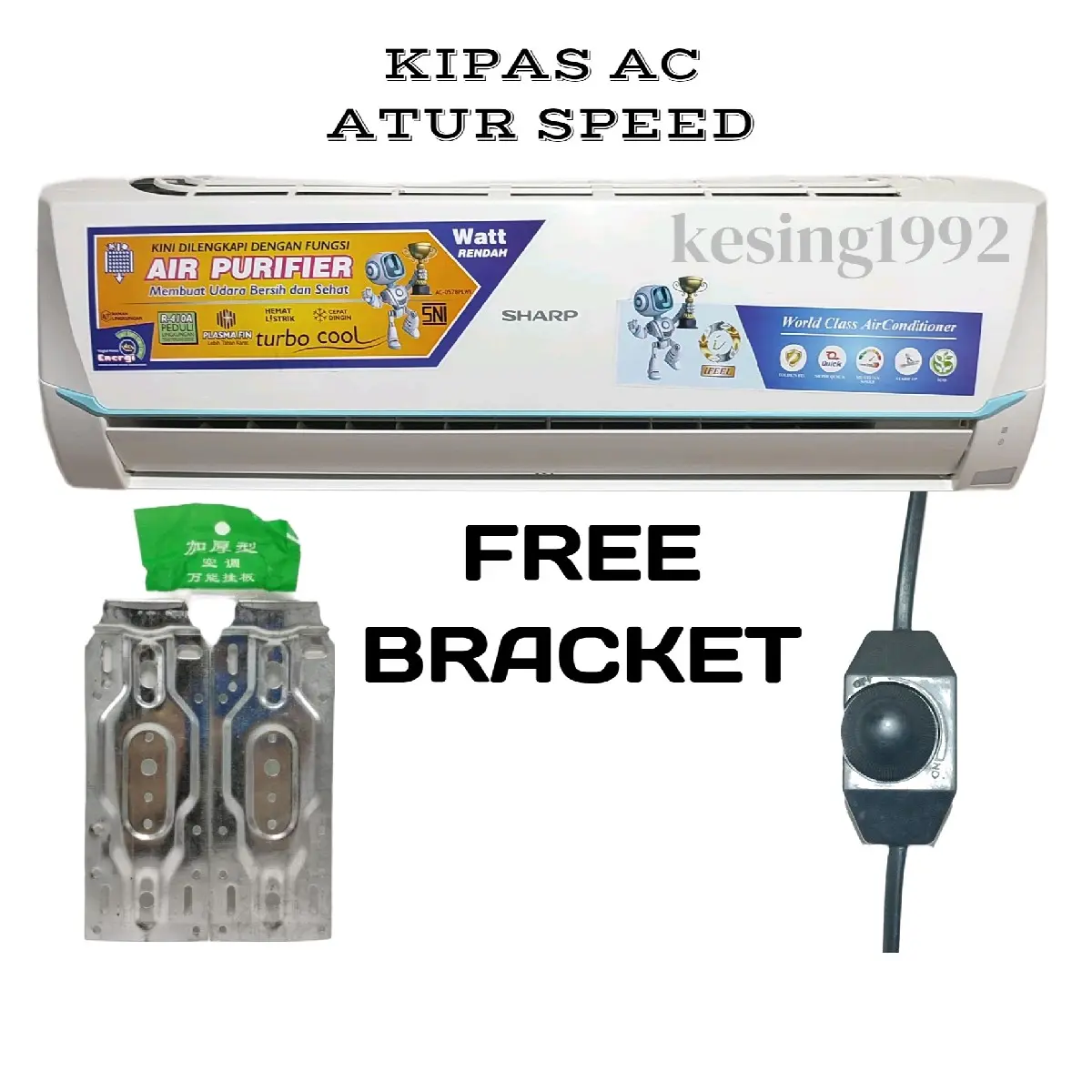 KIPAS ANGIN MODEL AC BISA ATUR SPEED TANPA REMOT