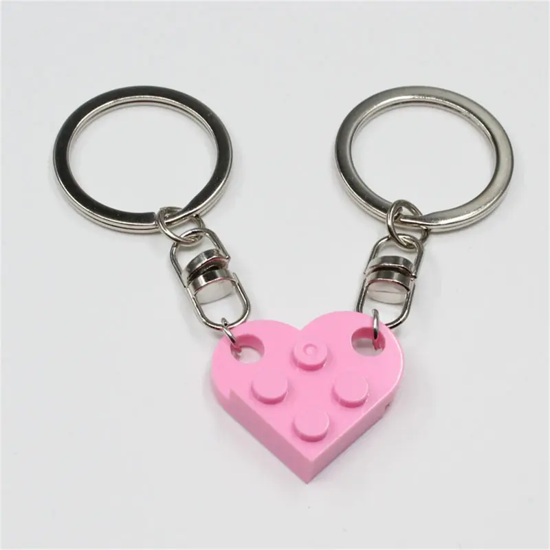 Heart Shaped Keychain, 1 Pair Heart Charm Metal Key Ring, Creative Keychain for Bag & Car, Ideal Friendship Gift 3