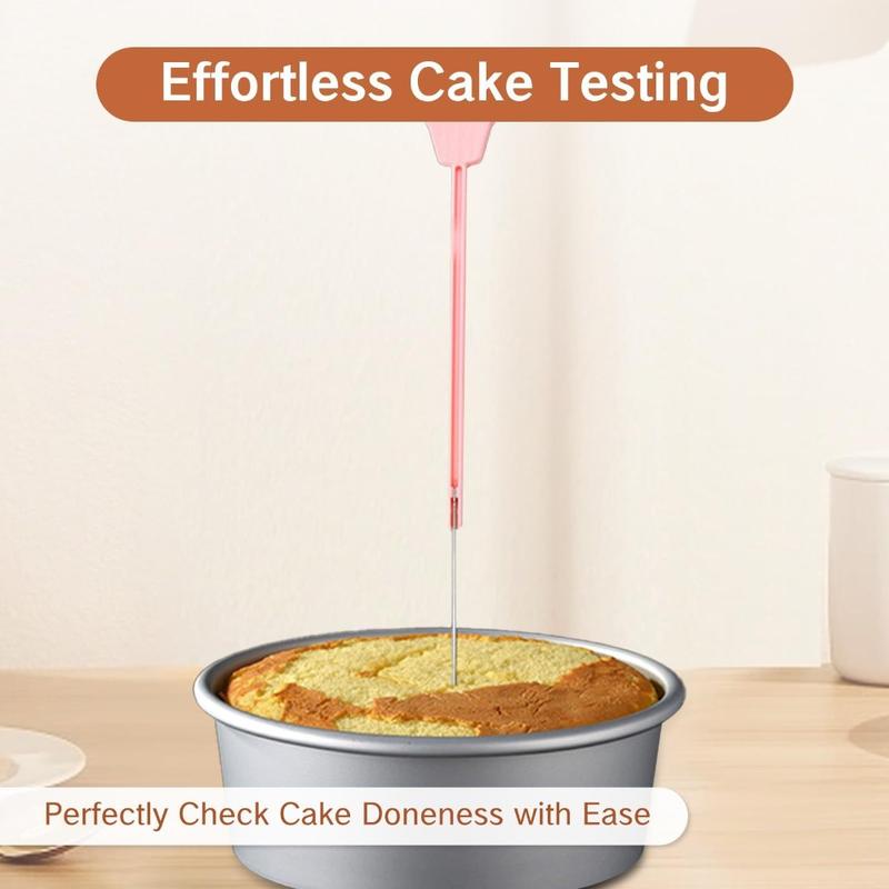 Taartester, naald voor cake, tester, naalden voor cake, roestvrij staal, herbruikbaar, roerstaafjes, broodtester, voor cupcakes, muffins, keukengerei, 4 stuks Taartester, naald voor cake, tester, naalden voor cake, roestvrij staal, herbruikbaar, roerstaafjes, broodtester, voor cupcakes, muffins, keukengerei, 4 stuks