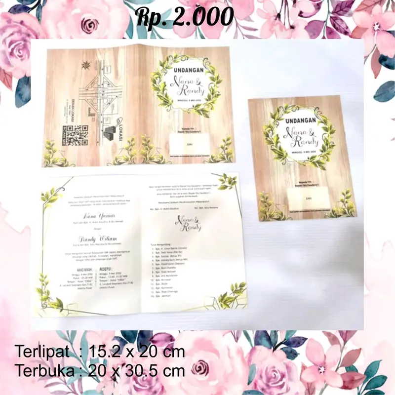 Undangan erba harga 2.000 3
