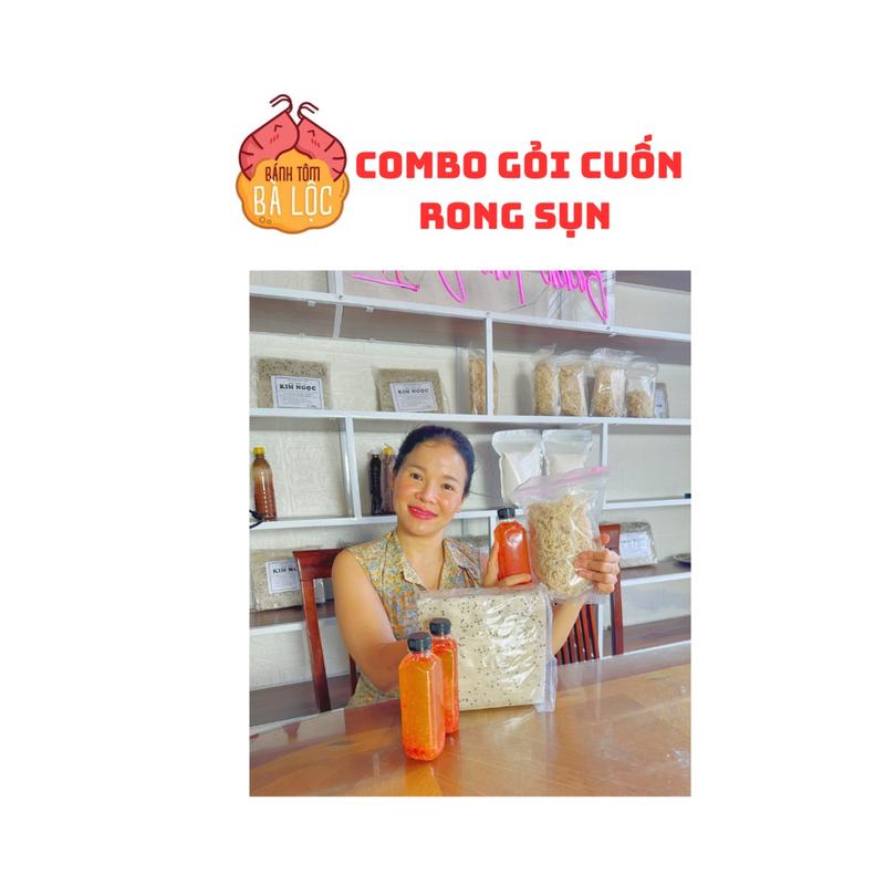 Combo cuốn gỏi: 1 tệp bánh tráng + 1 gói rong sụn + 3chai nước chấm chua ngọt
