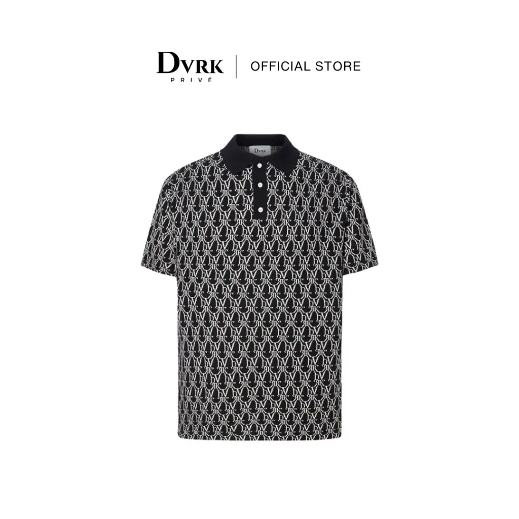 Áo Polo Monogram, DVRK- Màu Đen, DVRK-22SS Nam Nhung Menswear Thun
