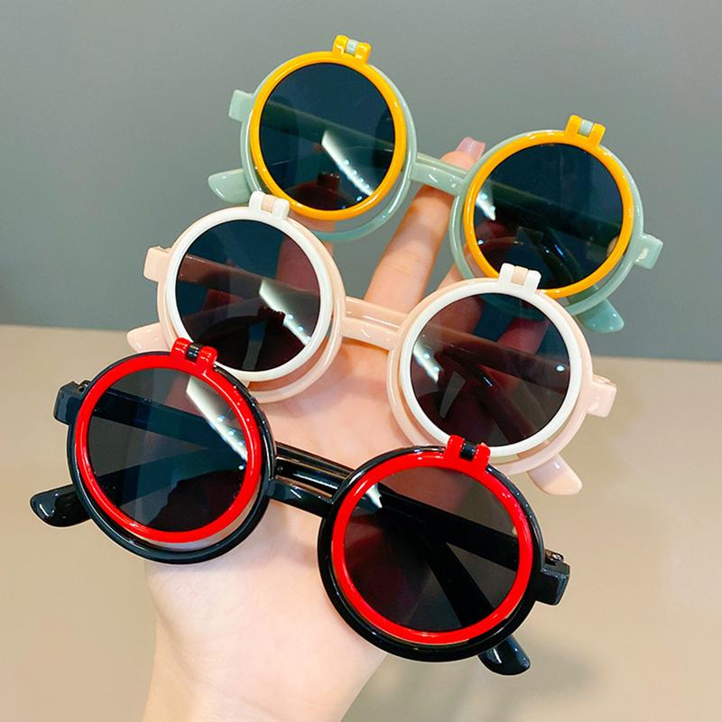 Product Introduction of Lovely Children's Flip Sunglasses Durable Cartoon Children Sun Glasses Fashion Round Boys Girls UV-Protection Shades Eyewear For Daily Use 1