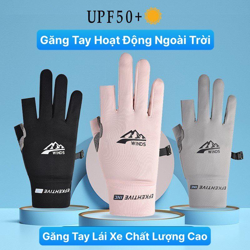 Găng tay chống nắng UPF50+ và tia UV bằng lụa lạnh thoáng khí  khi hoạt động ngoài trời