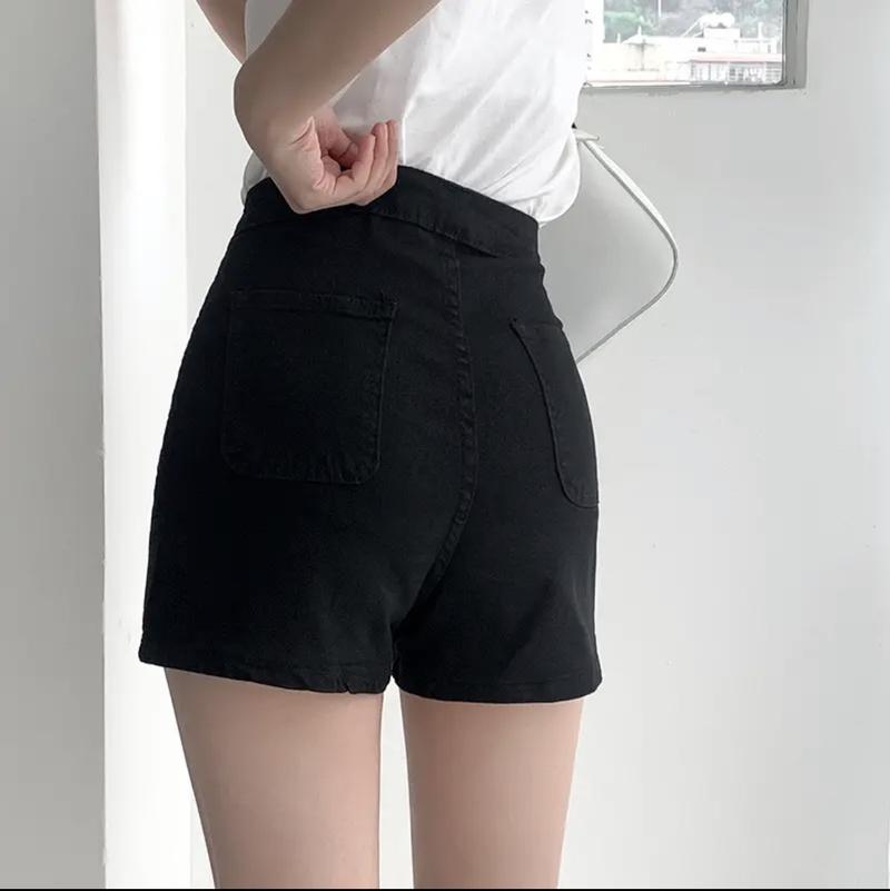 Product Introduction of Quần đùi nữ lưng cao chất vải kaki co dãn nhẹ hack dáng phong cách basic dễ phối đồ BBKK1 Trắng Women Pants Jean Nhung 12