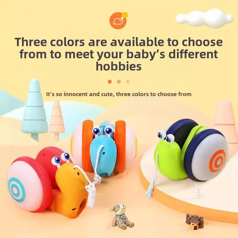 Fun Pull String Snail Toy, Children's Light-Up Electric Pull String Snail, Baby Pull String Walking Toy, Pull String Snail Pet Toy