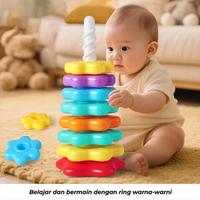 Gambar Mainan Edukasi Donat Putar /  Mainan Susun Cincin untuk Balita AR79 dari SUPPLIER MAINAN ANAK MURAH Kota Surabaya 5 Tokopedia