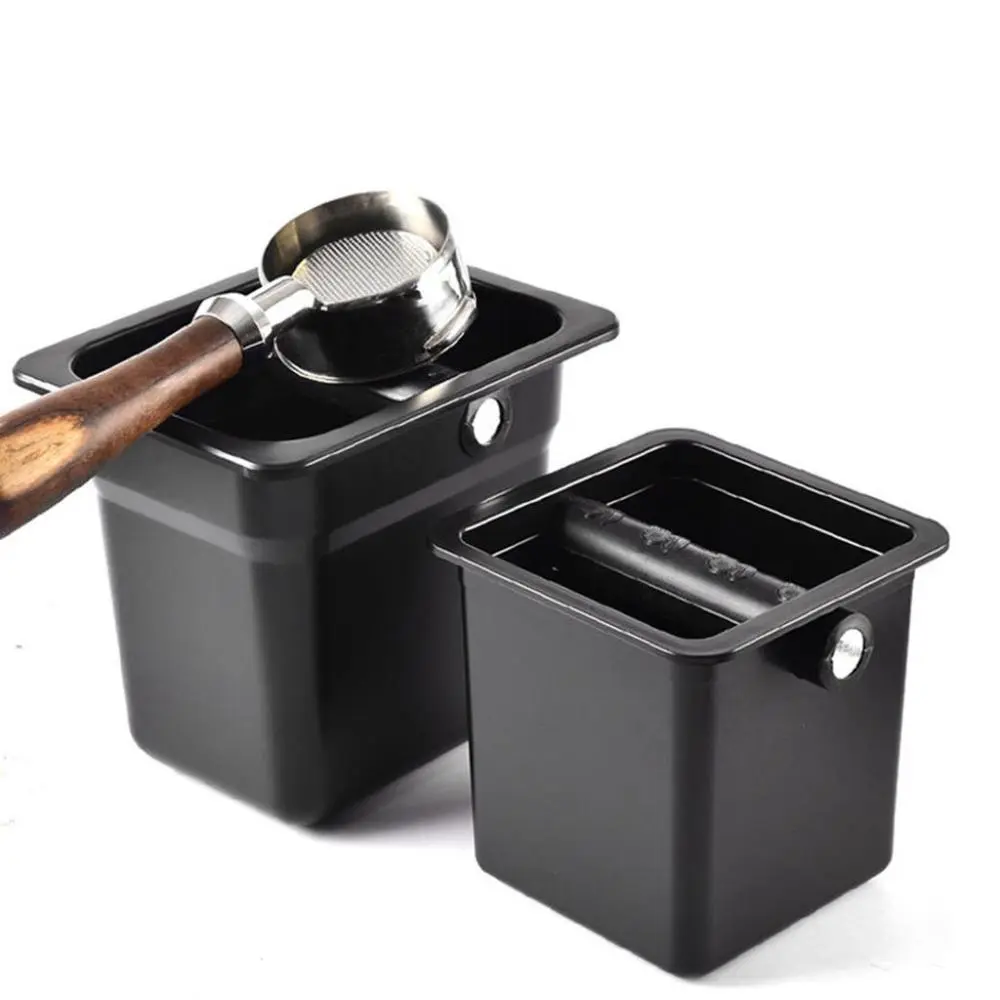 Black Kitchen Coffee Powder Bucket No-slip Espresso Knock Box for Cafe