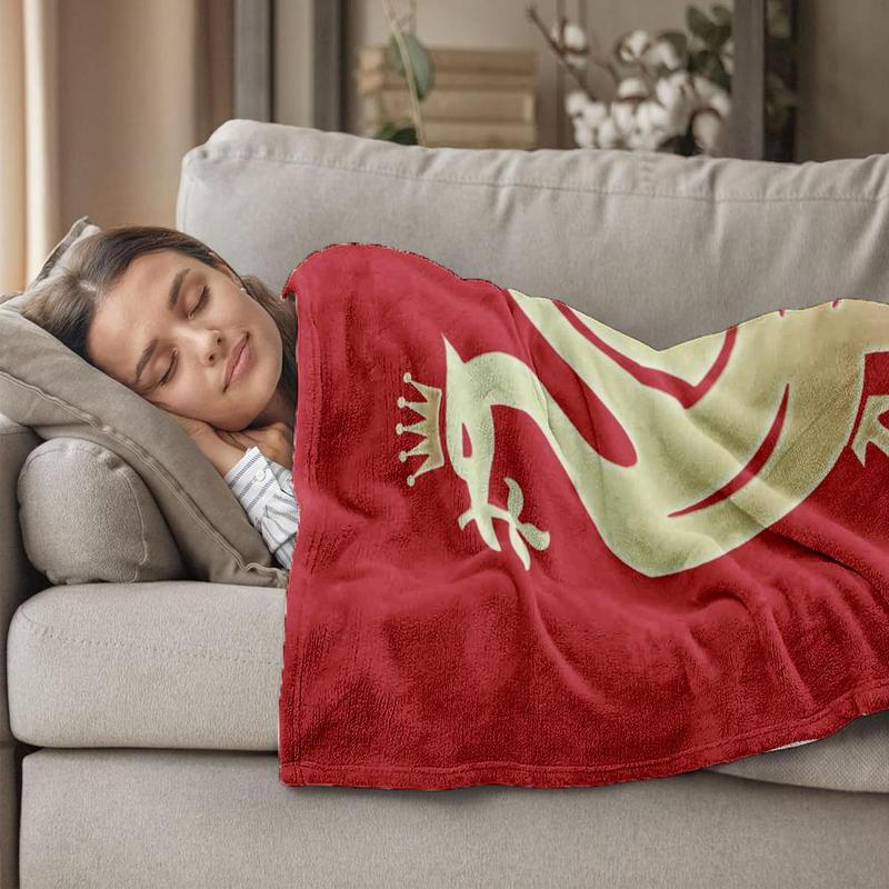 Football Team Pattern Flannel Blanket, Soft Comfortable Throw Blanket, Warm Napping Blanket for Home Office Camping Travel 5