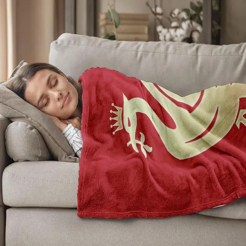 Football Team Pattern Flannel Blanket, Soft Comfortable Throw Blanket, Warm Napping Blanket for Home Office Camping Travel 5