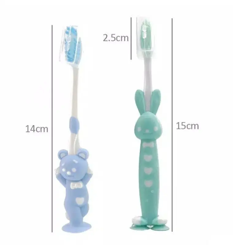 SIKAT GIGI BULU HALUS ANAK BALITA 1 SET 4PCS/ SIKAT GIGI KARAKTER BERDIRI ANAK 4IN1 2
